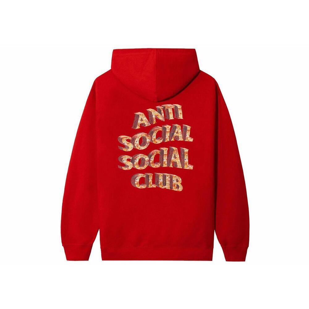 Anti Social Social Club White Picket Fence Hoodie Red 2Xl Size 2XL